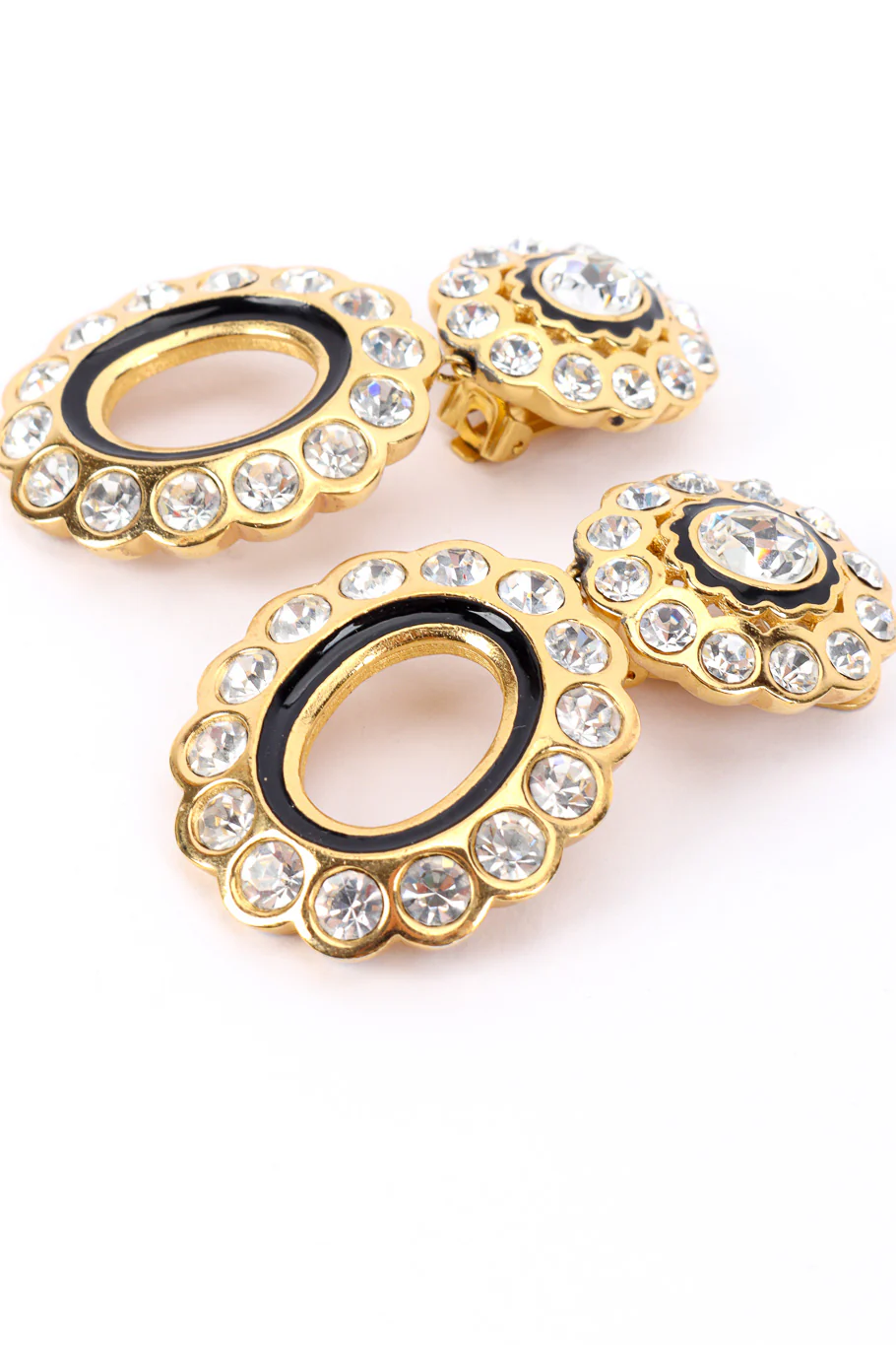 Crystal Flower Hoop Drop Earrings - Image 5
