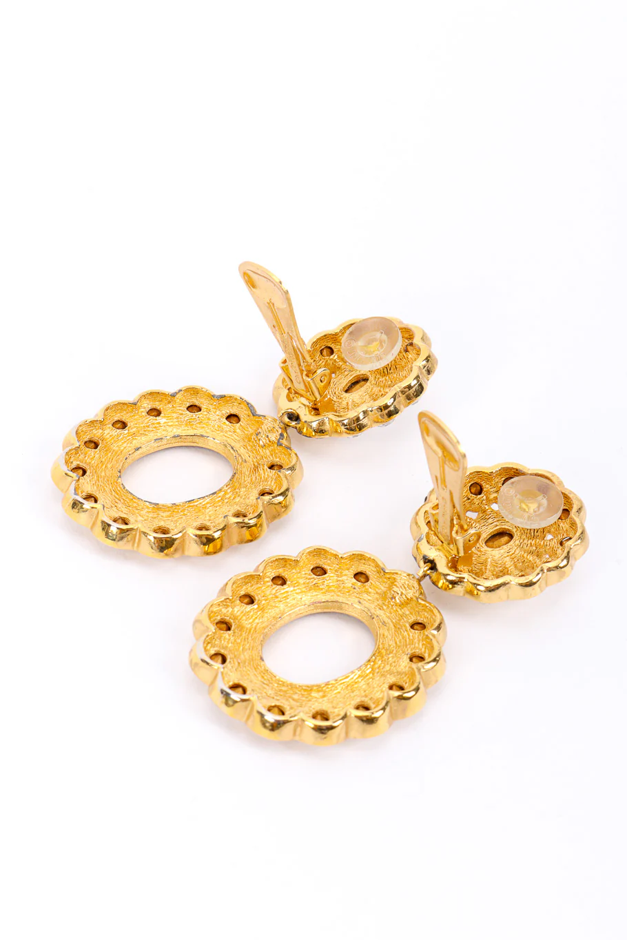 Crystal Flower Hoop Drop Earrings - Image 7