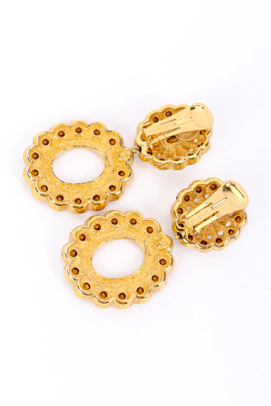 Crystal Flower Hoop Drop Earrings - Image 8