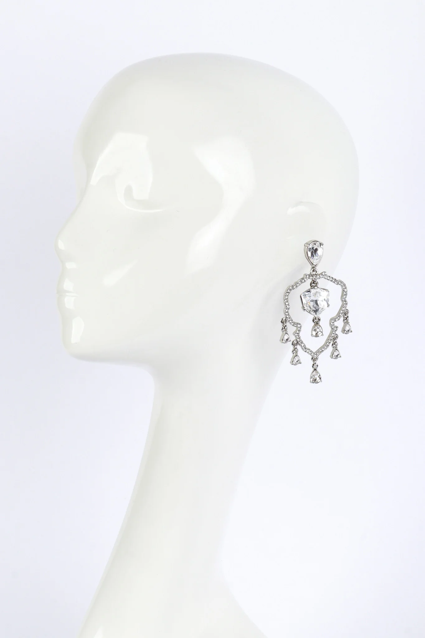 Crystal Frame Chandelier Earrings - Image 2
