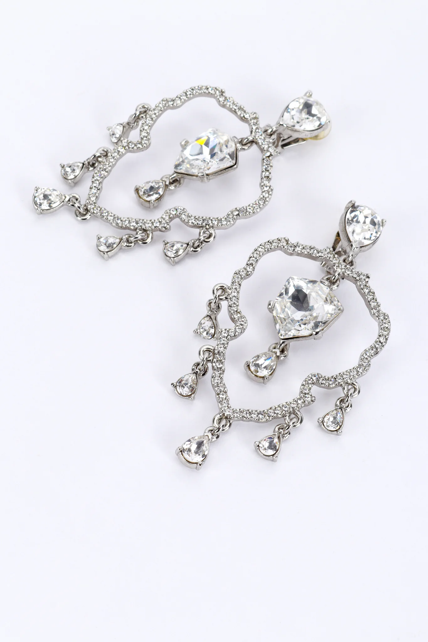 Crystal Frame Chandelier Earrings - Image 3