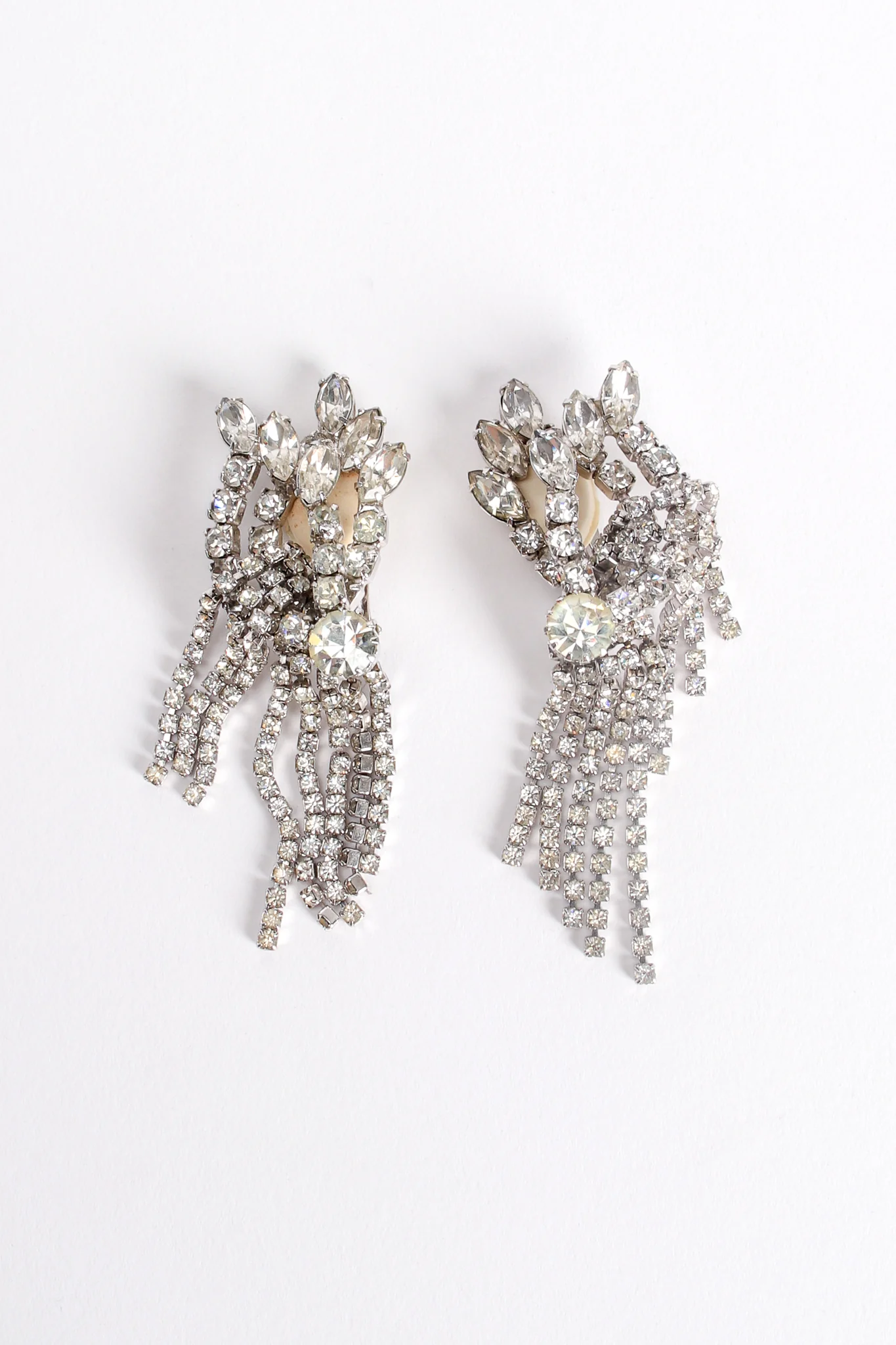 Crystal Fringed Wing Earrings - Image 3