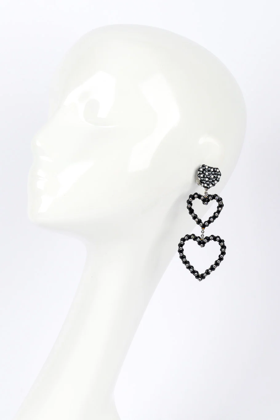 Crystal Heart Drop Earrings - Image 2