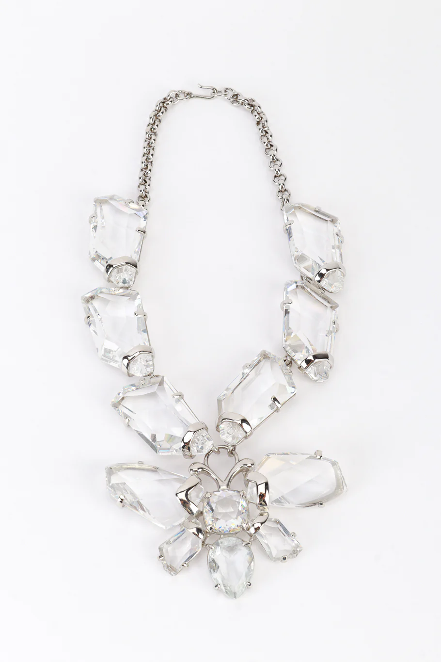 Crystal Ice Butterfly Pendant Necklace