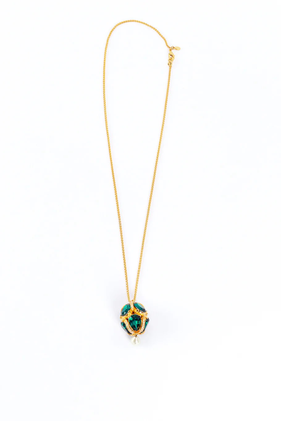 Crystal Imperial Egg Teardrop Pendant Necklace - Image 2