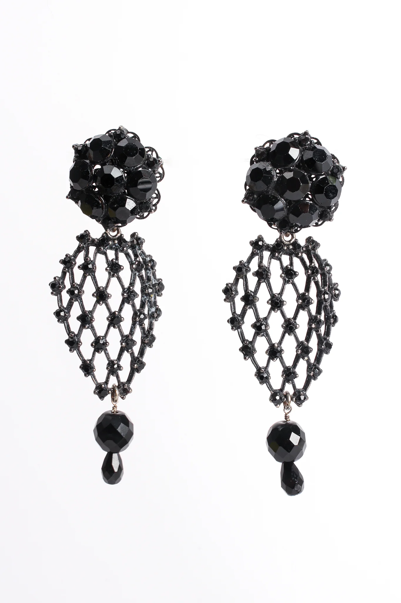 Crystal Lattice Drop Earrings - Image 2