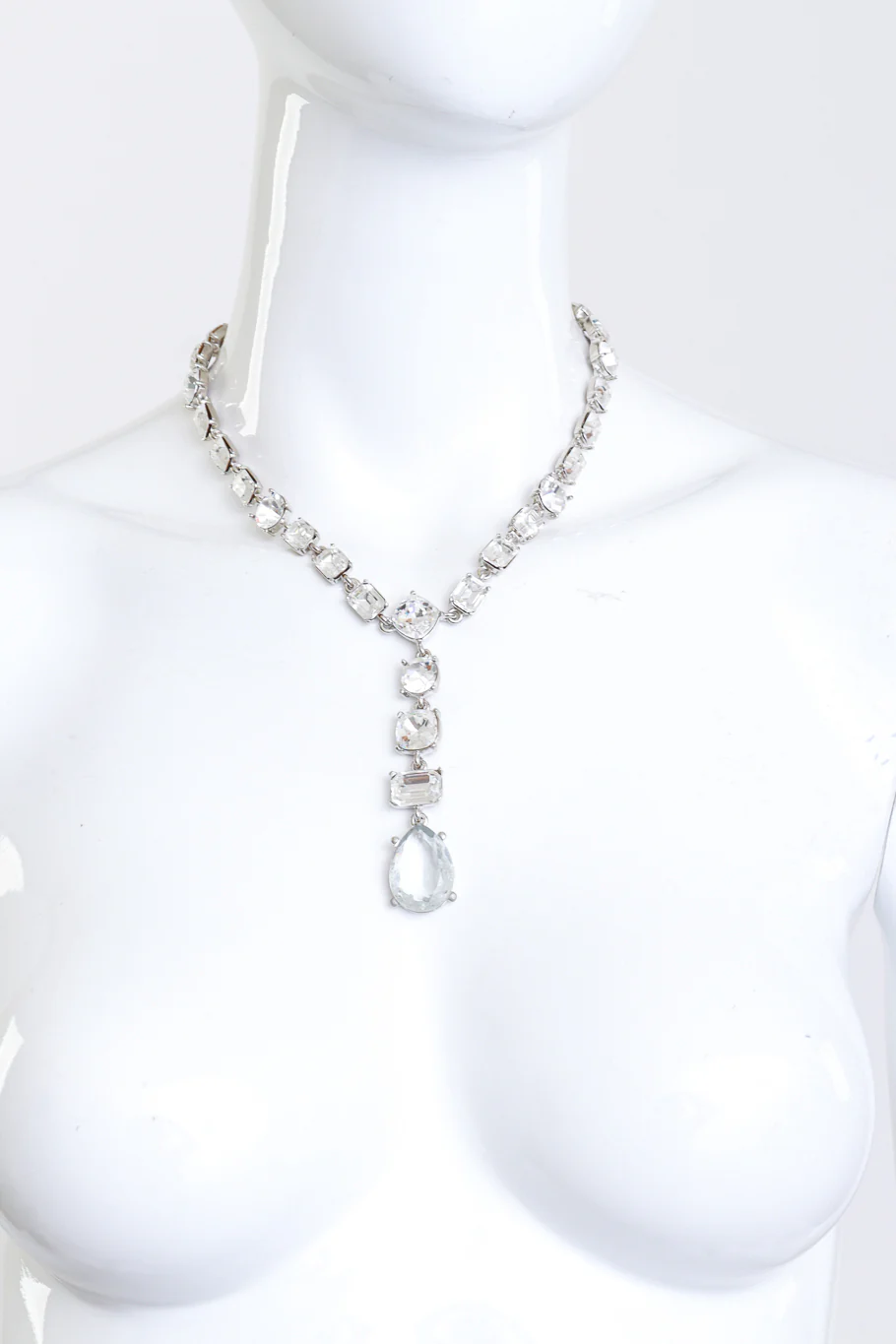 Crystal Link Drop Pendant Necklace - Image 2