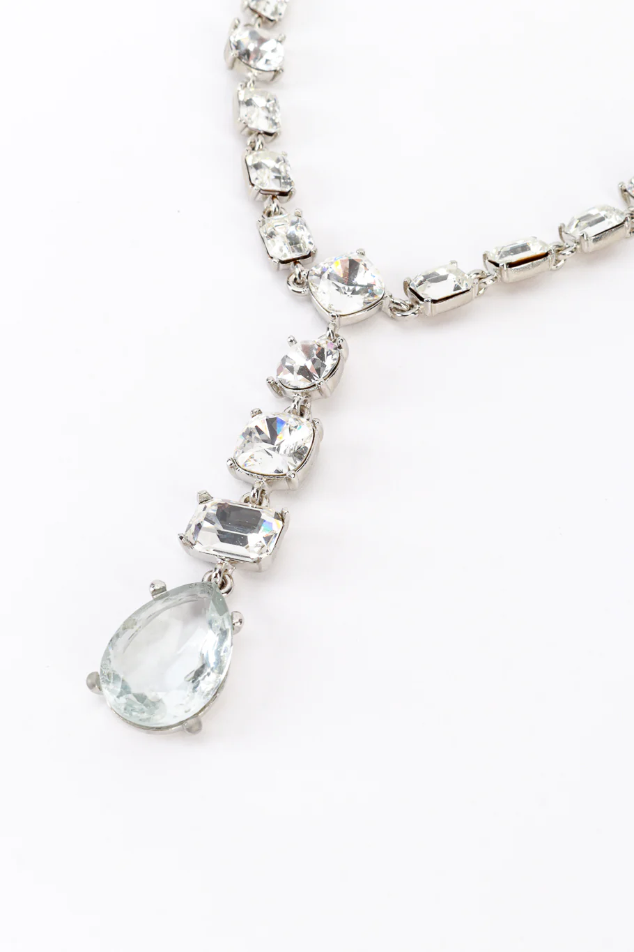 Crystal Link Drop Pendant Necklace - Image 3