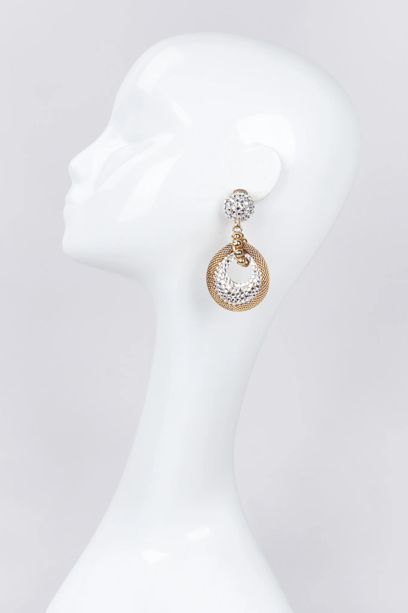 Crystal Mesh Drop Earrings - Image 2