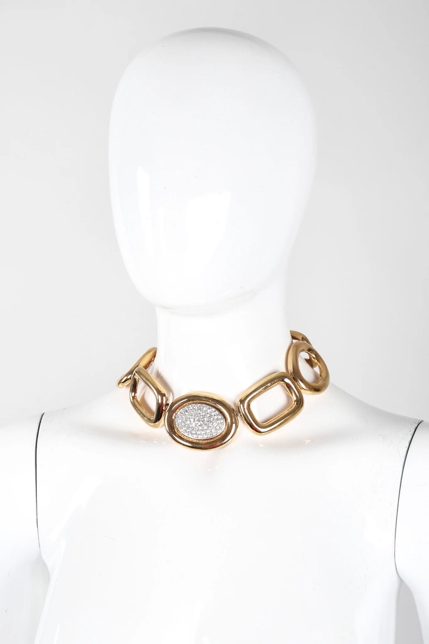 Crystal Oval Collar Necklace & Earring Set - Image 4