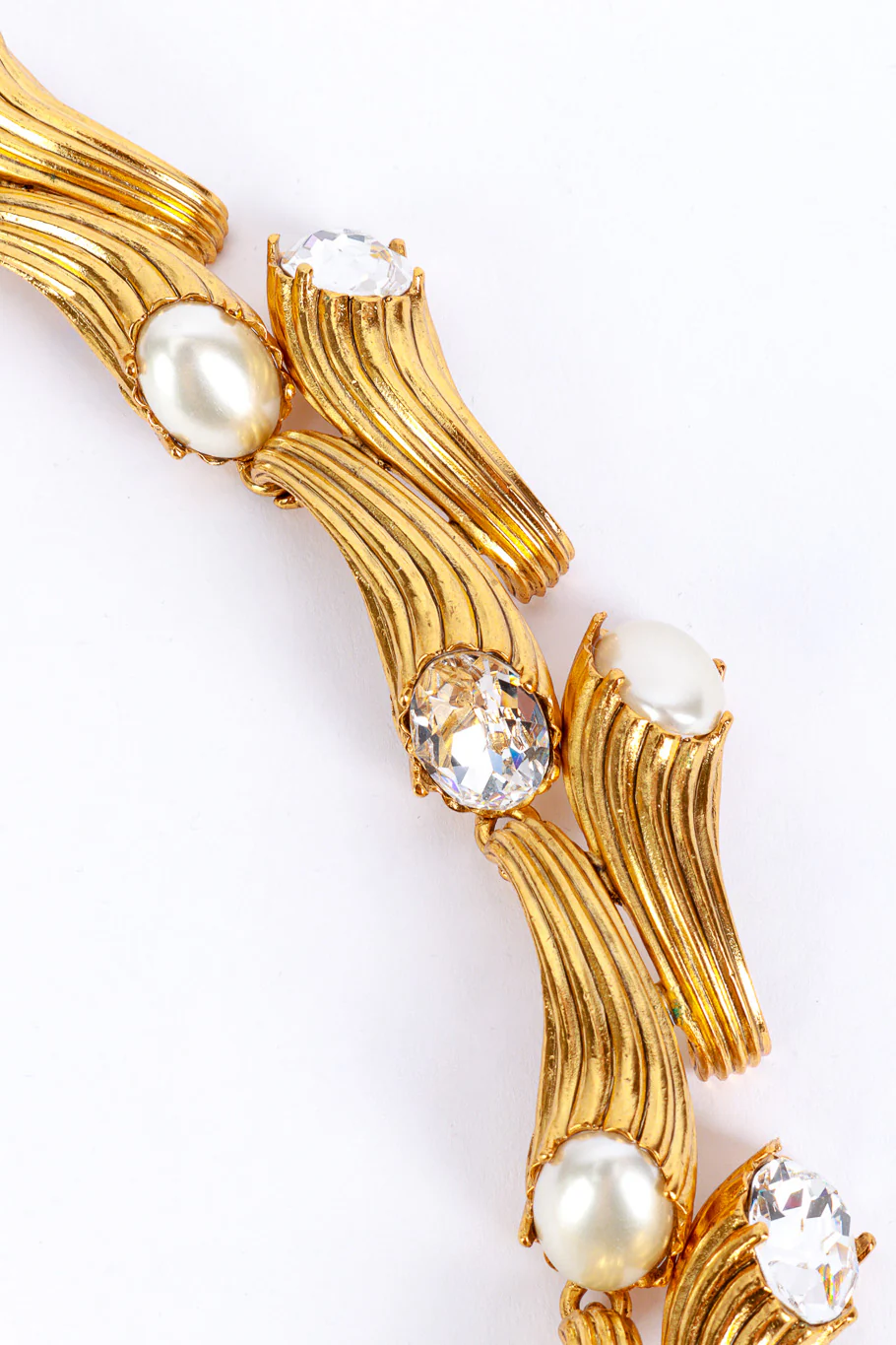 Crystal & Pearl Cornucopia Collar Necklace - Image 3