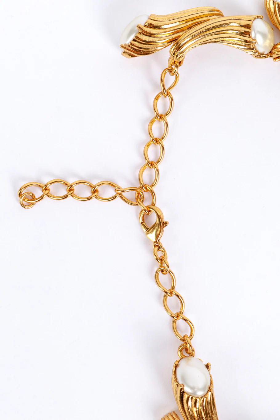 Crystal & Pearl Cornucopia Collar Necklace - Image 4