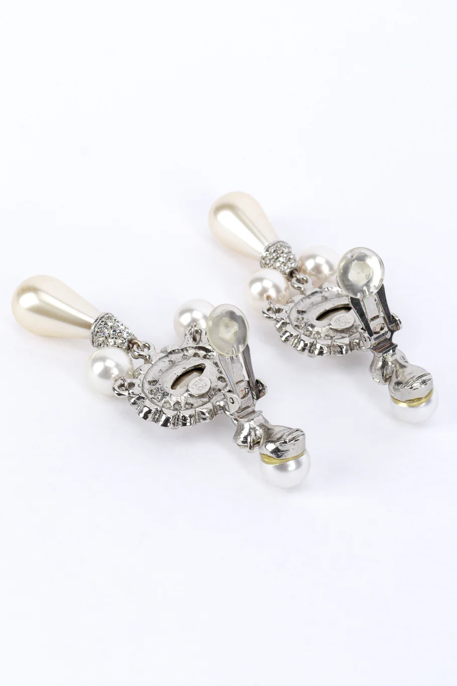 Crystal & Pearl Drop Earrings - Image 5