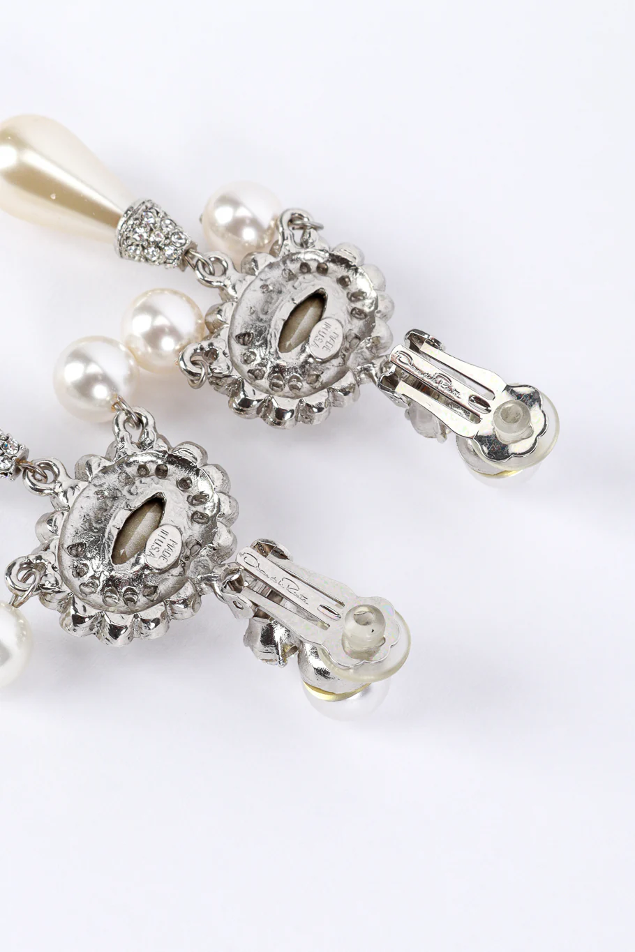 Crystal & Pearl Drop Earrings - Image 6