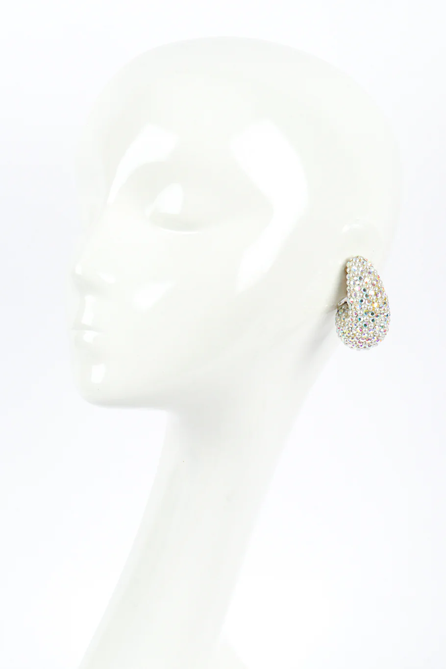 Crystal And Pearl Half Hoop Earrings - Image 2