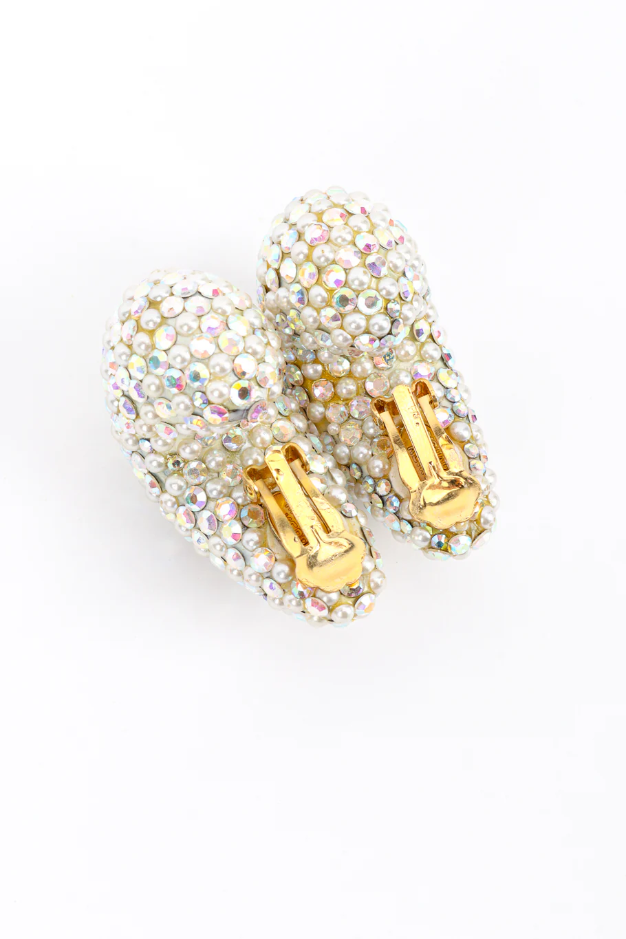 Crystal And Pearl Half Hoop Earrings - Image 6