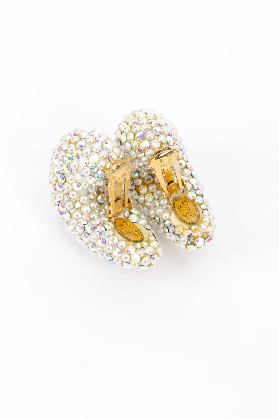 Crystal And Pearl Half Hoop Earrings - Image 7