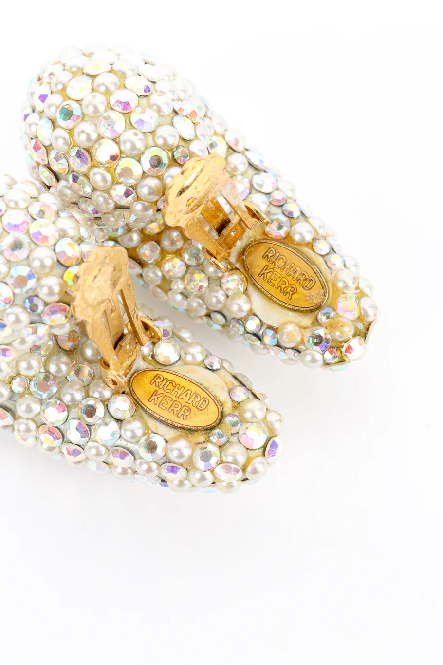 Crystal And Pearl Half Hoop Earrings - Image 8