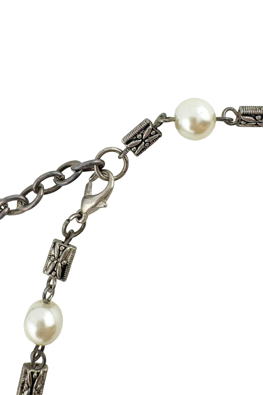 Crystal & Pearl Rosary Necklace - Image 3