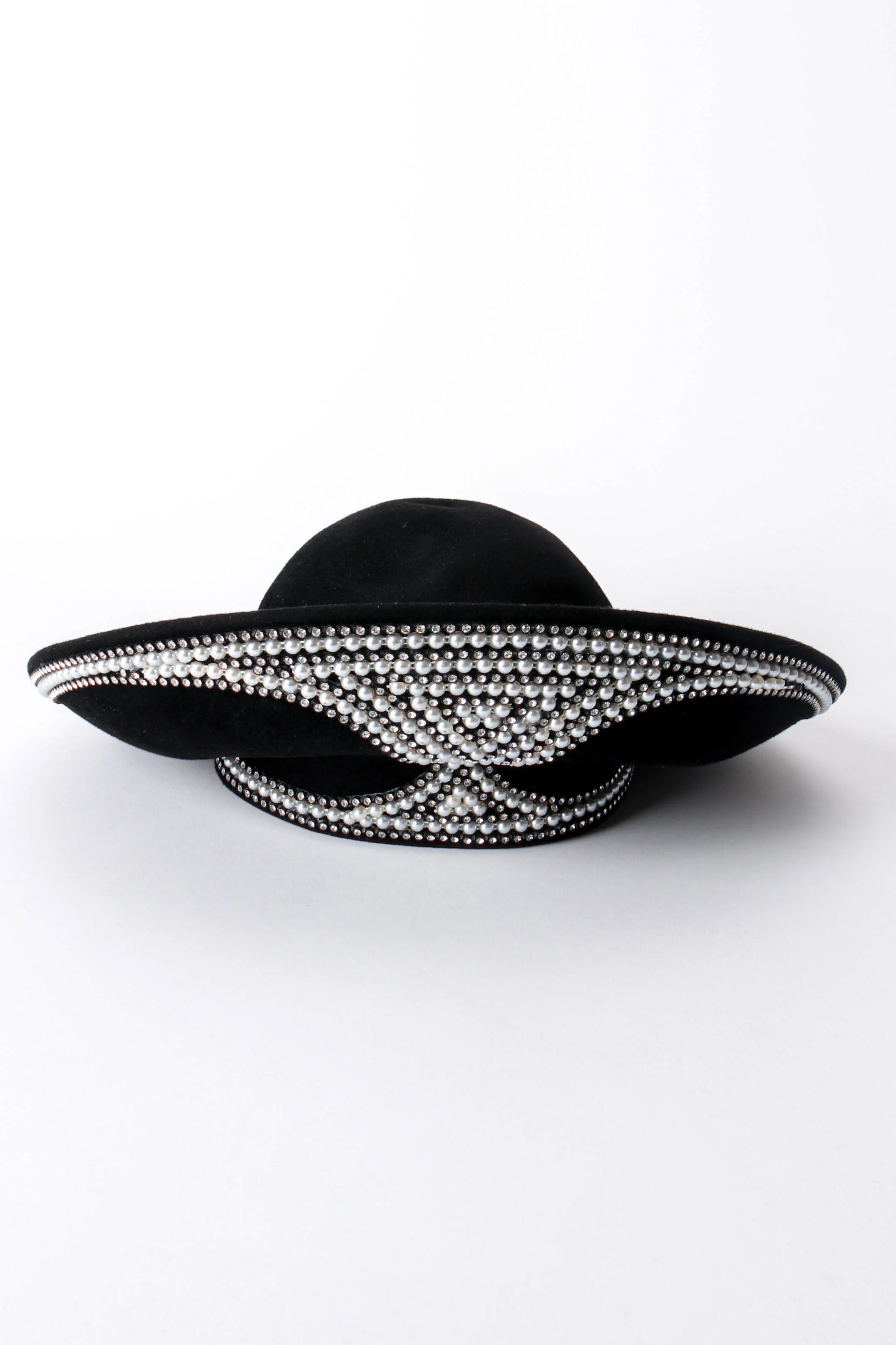Crystal & Pearl Studded Halo Hat - Image 4