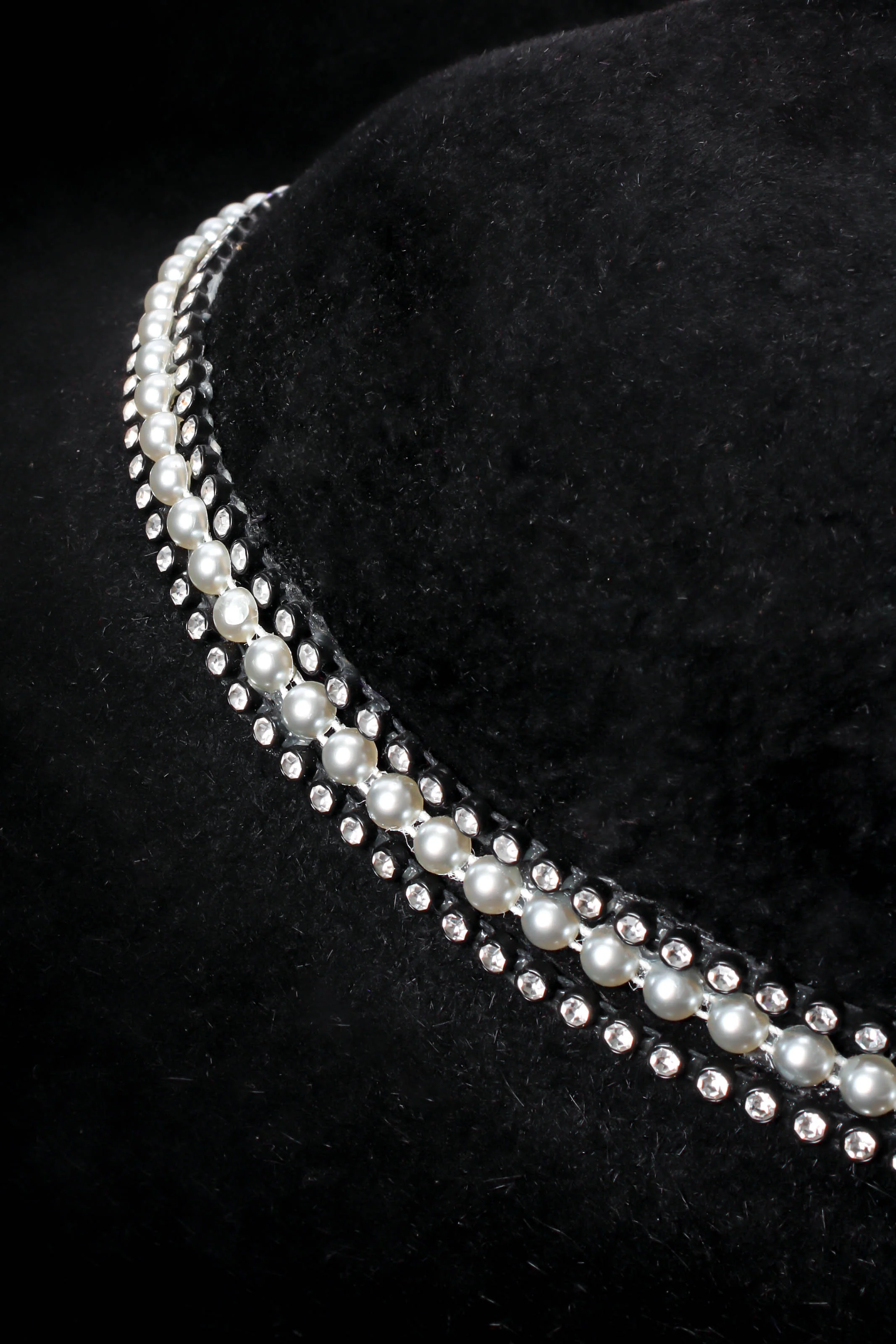 Crystal & Pearl Studded Halo Hat - Image 8
