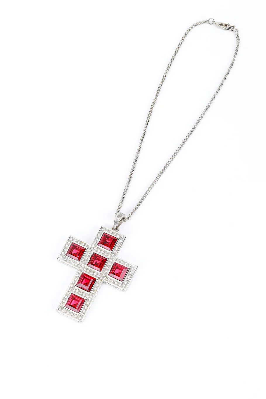 Crystal Rhinestone Cross Necklace - Image 3