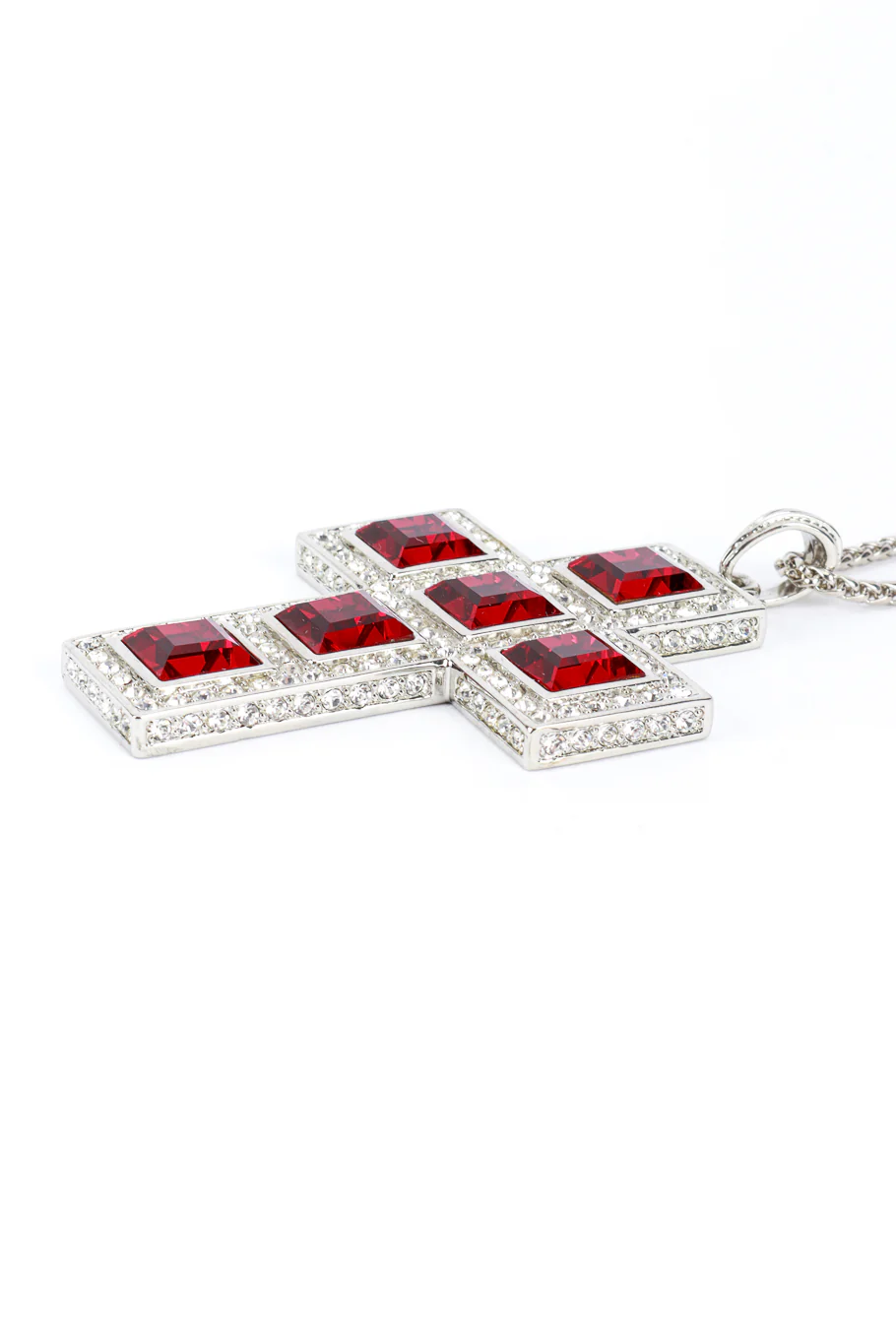 Crystal Rhinestone Cross Necklace - Image 4