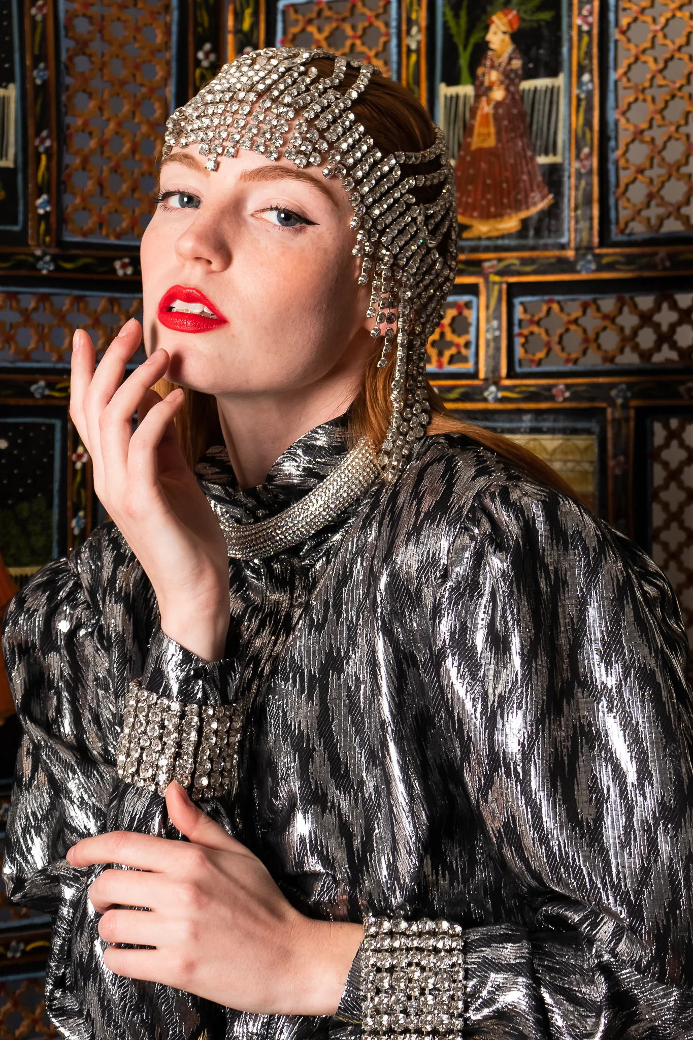 Crystal Rhinestone Fringe Headdress - Image 2