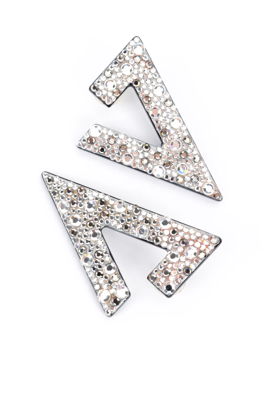 Crystal Rhinestone Split Triangle Earrings - Image 3