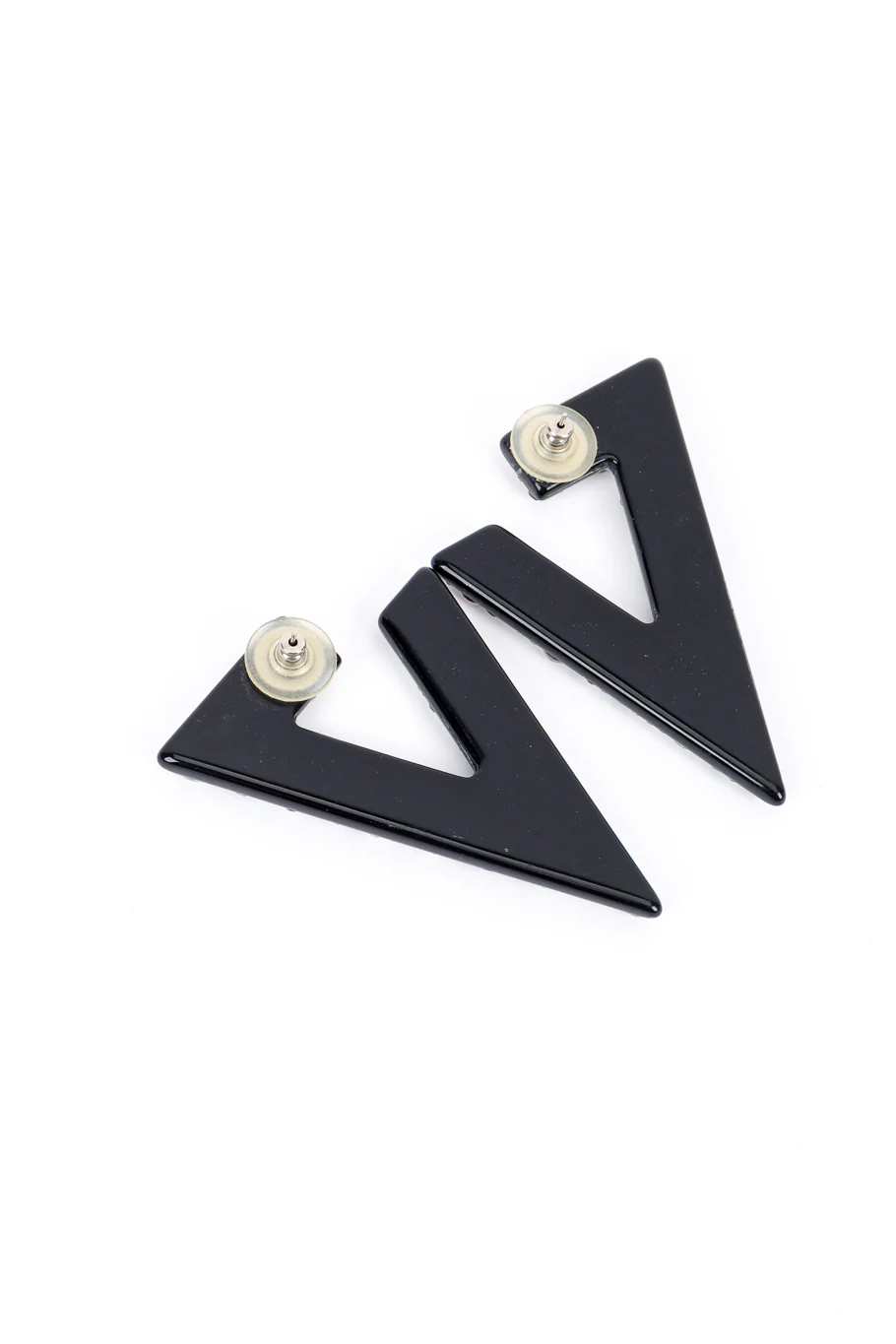 Crystal Rhinestone Split Triangle Earrings - Image 4
