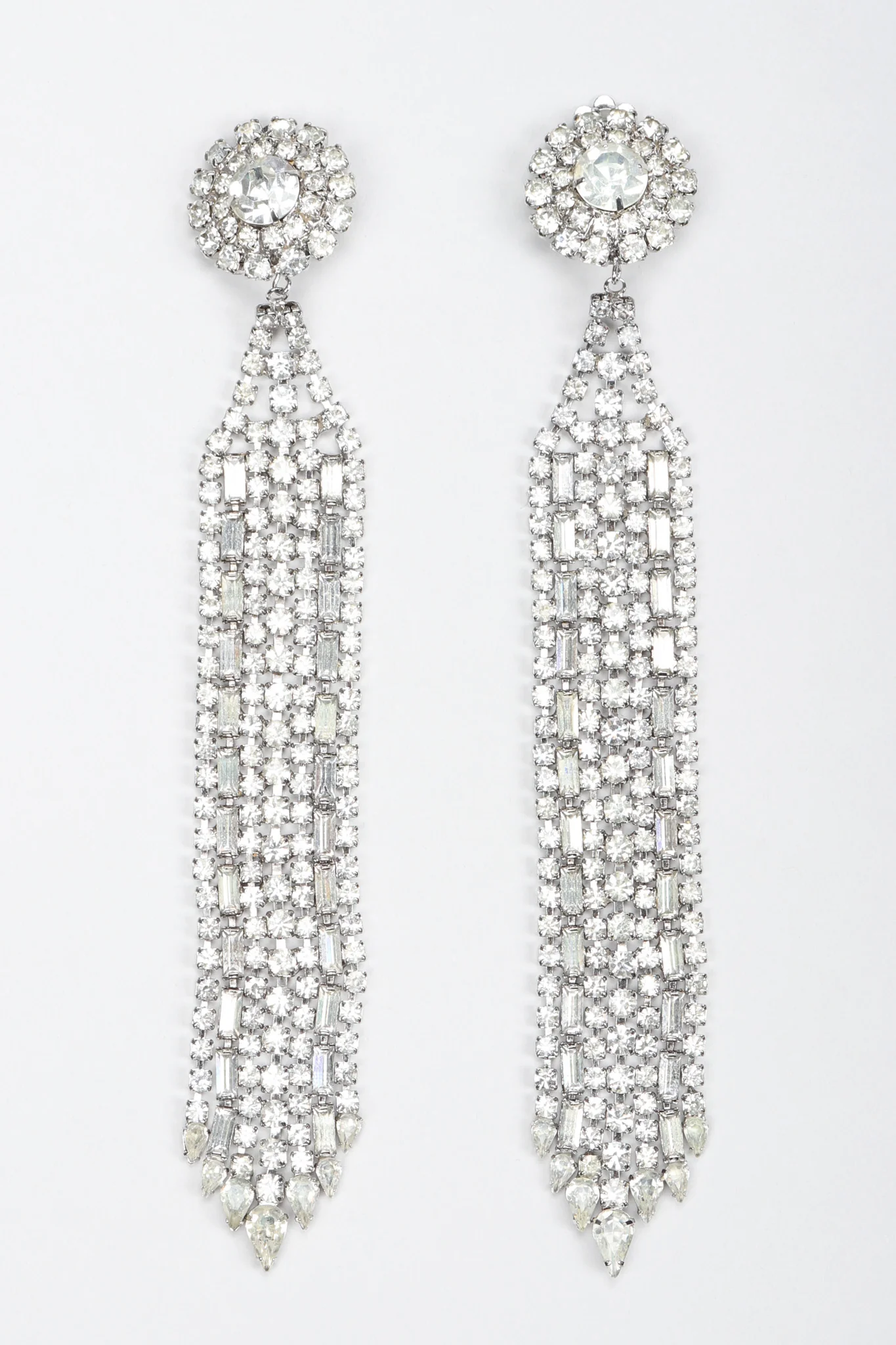 Crystal Ribbon Waterfall Earrings - Image 2