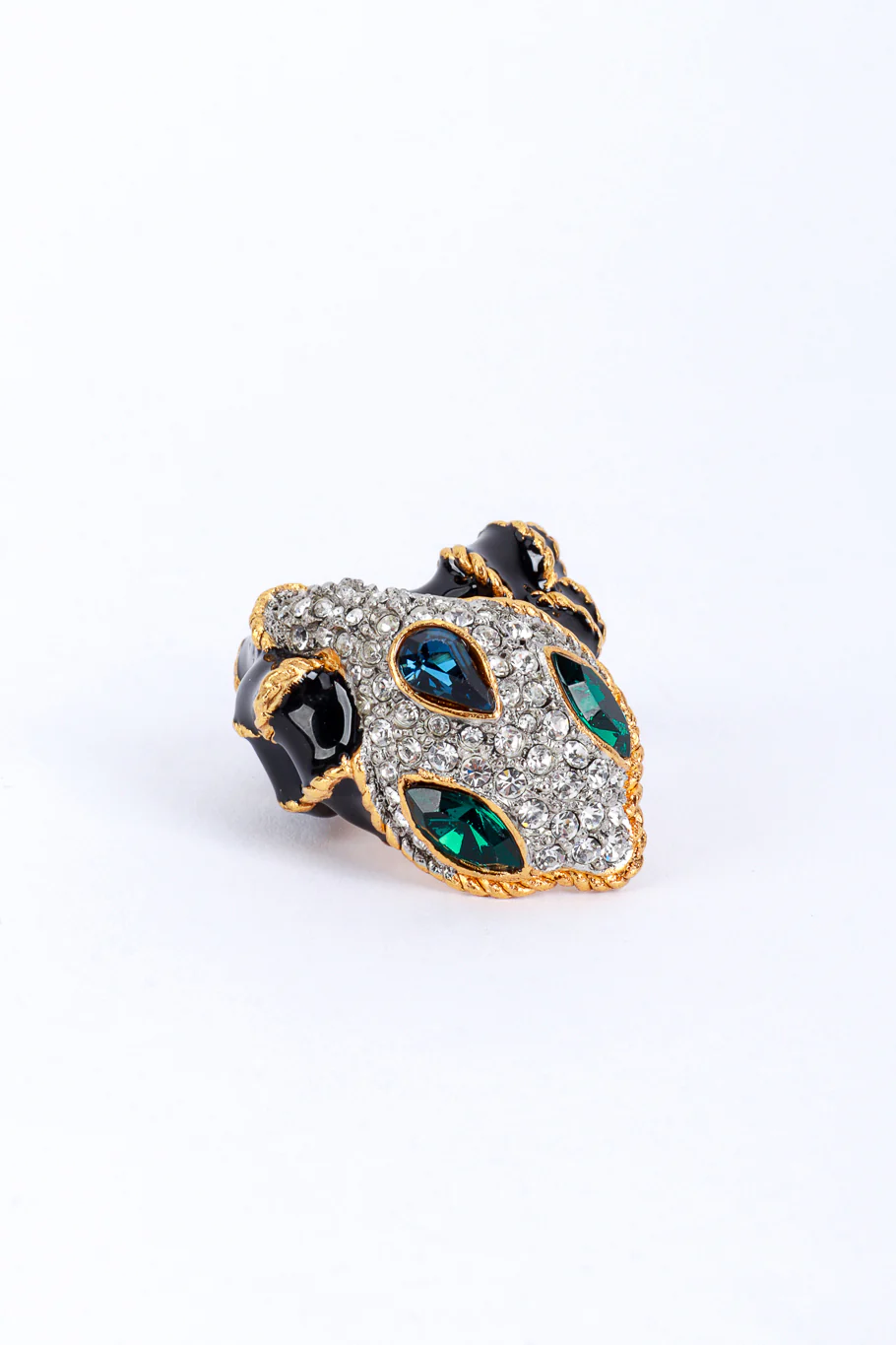 Crystal Snake Head Cocktail Ring