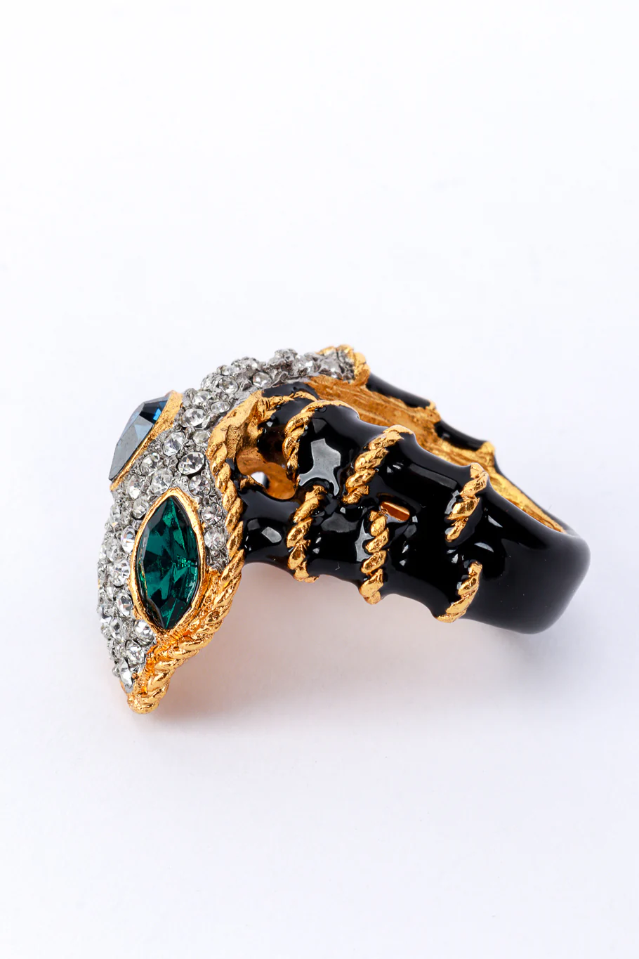 Crystal Snake Head Cocktail Ring - Image 4