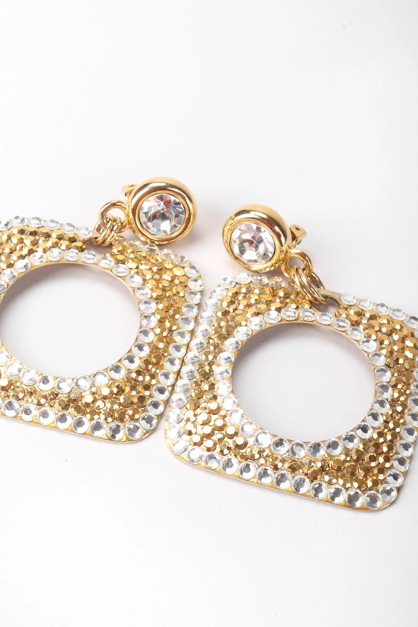 Crystal Square Hoop Earrings - Image 6