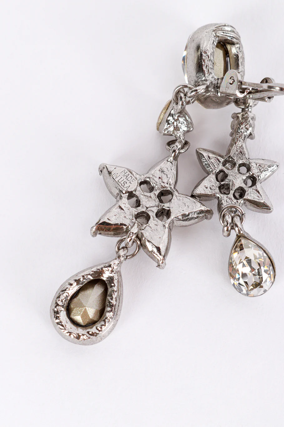 Crystal Star Flower Drop Earrings - Image 6