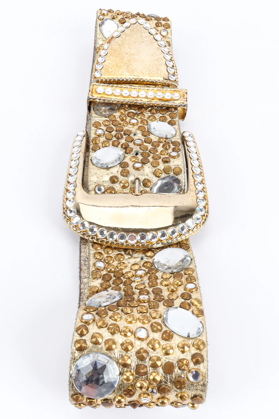 Crystal Stone Studded Leather Belt - Image 2