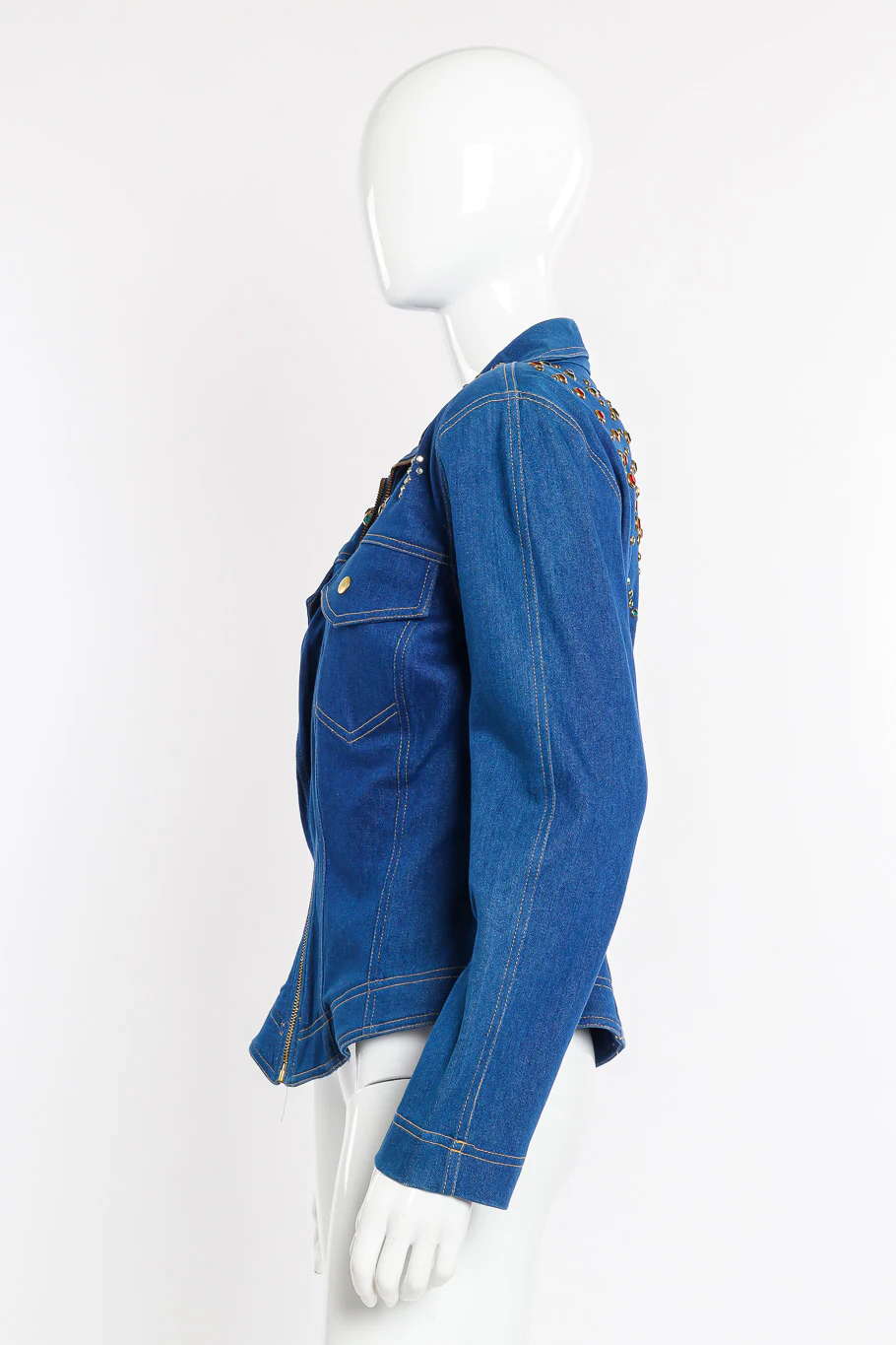 Crystal Studded Denim Jacket - Image 2