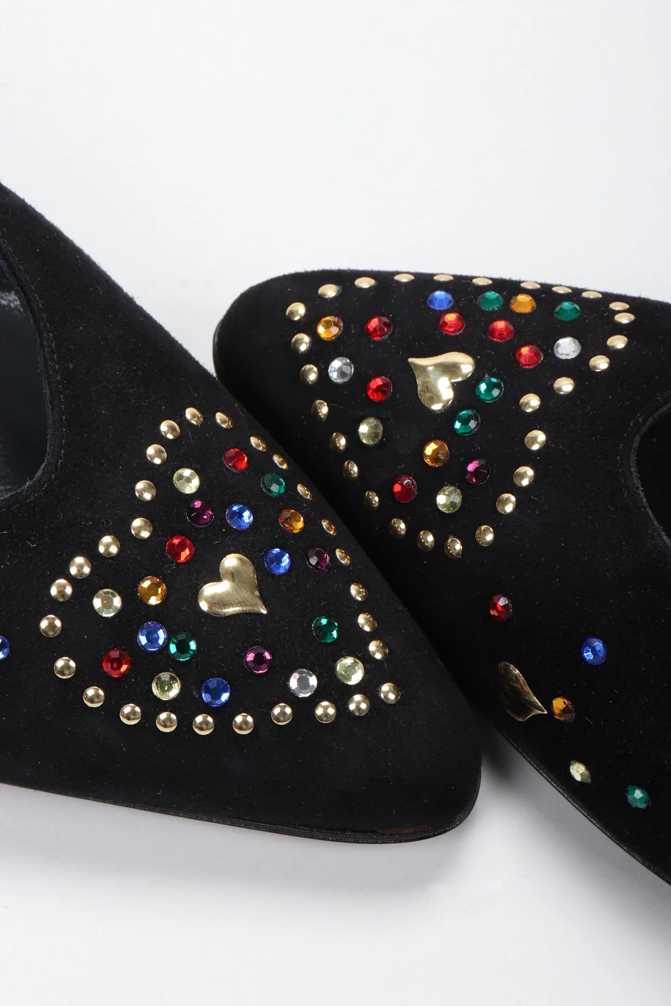 Crystal Studded Heart Heels