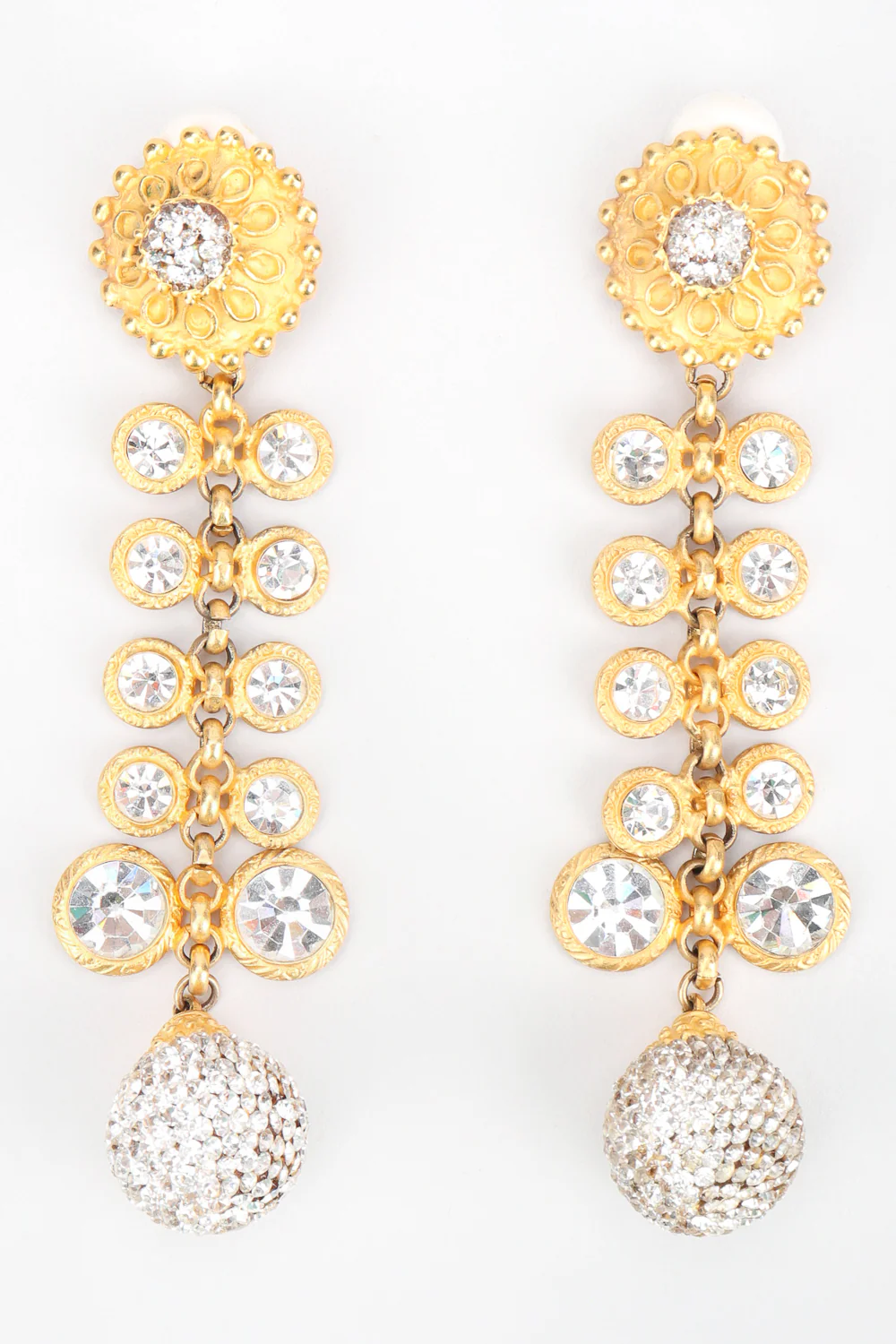 Crystal Sunflower Duster Earrings - Image 3
