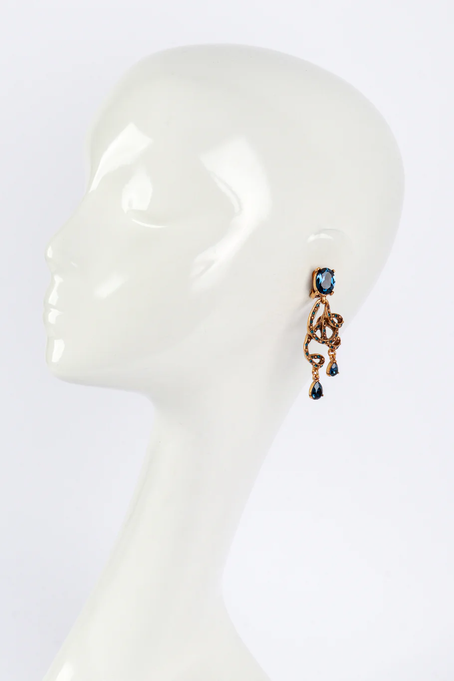 Crystal Swirl Drop Earrings - Image 2