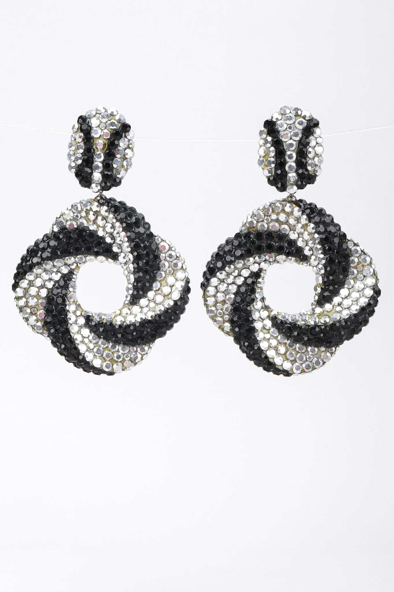 Crystal Swirl Hoop Earrings - Image 3
