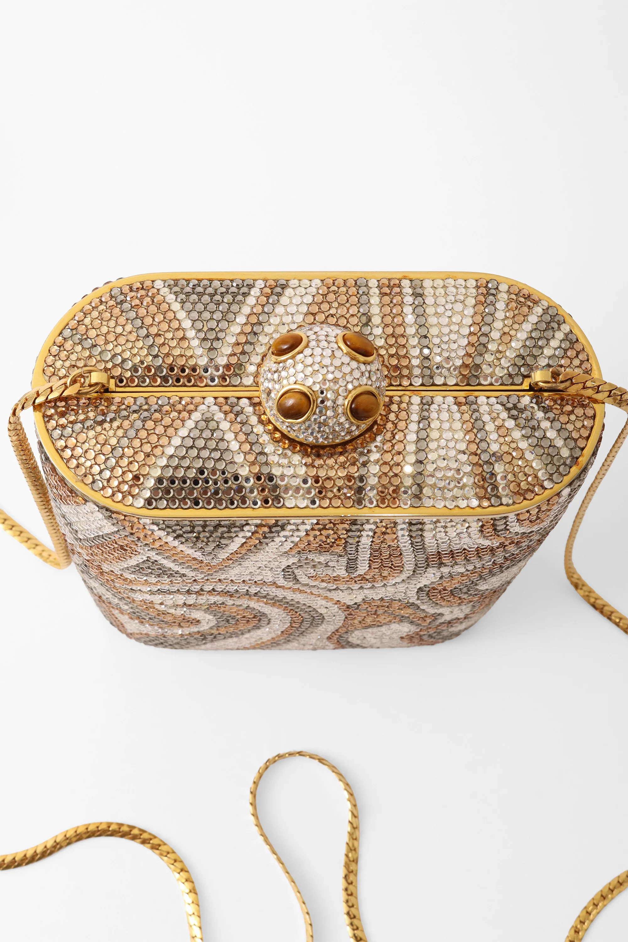 Crystal Swirl Minaudière Box Bag - Image 4