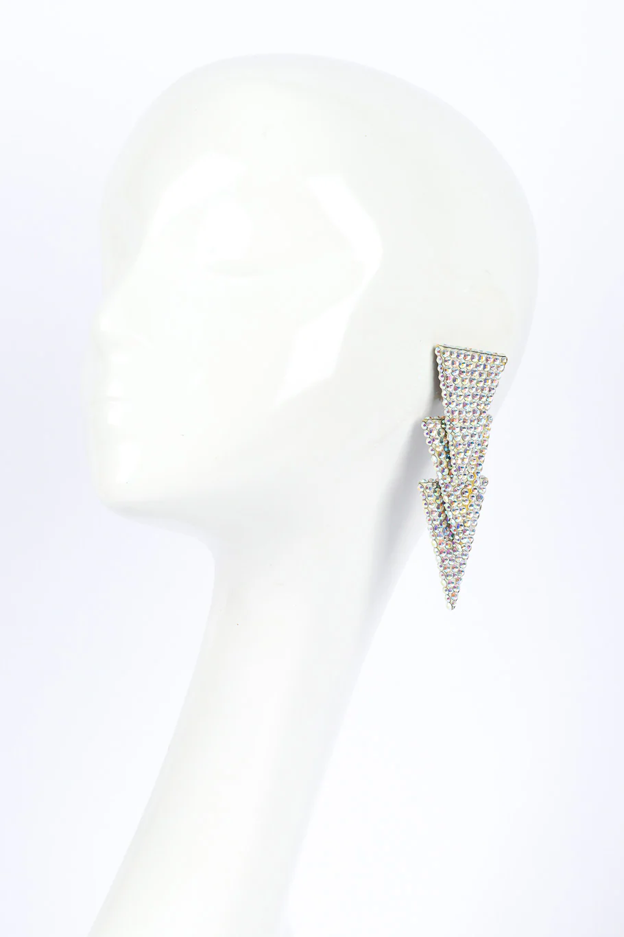 Crystal Triangle Drop Earrings - Image 2