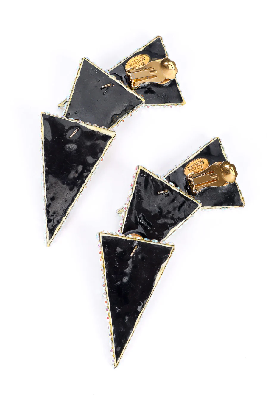 Crystal Triangle Drop Earrings - Image 5