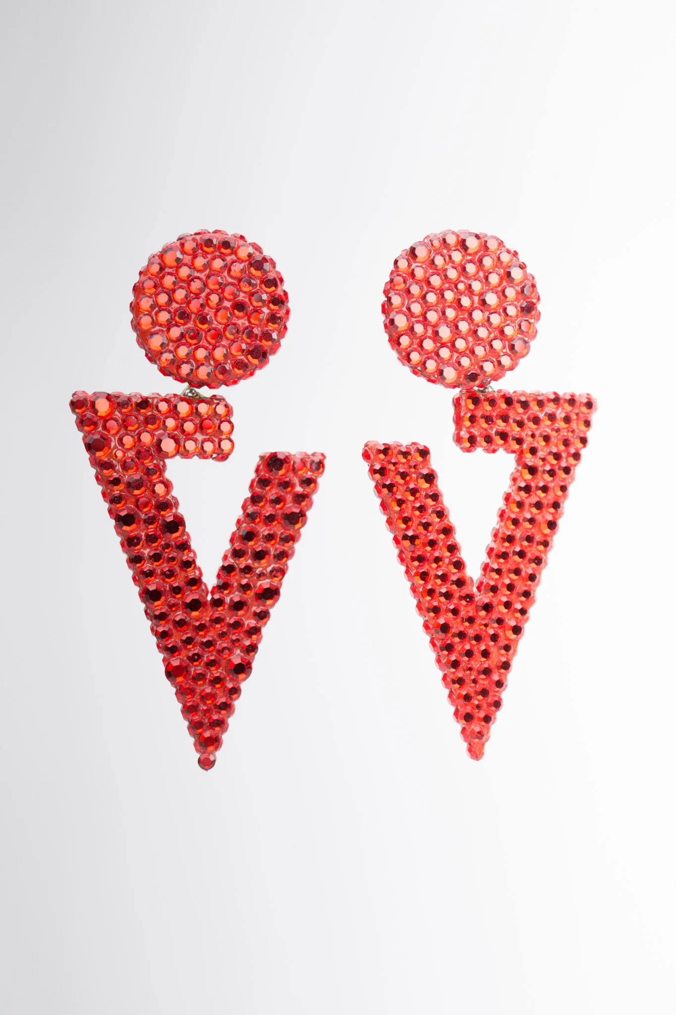 Crystal V Drop Earrings - Image 3