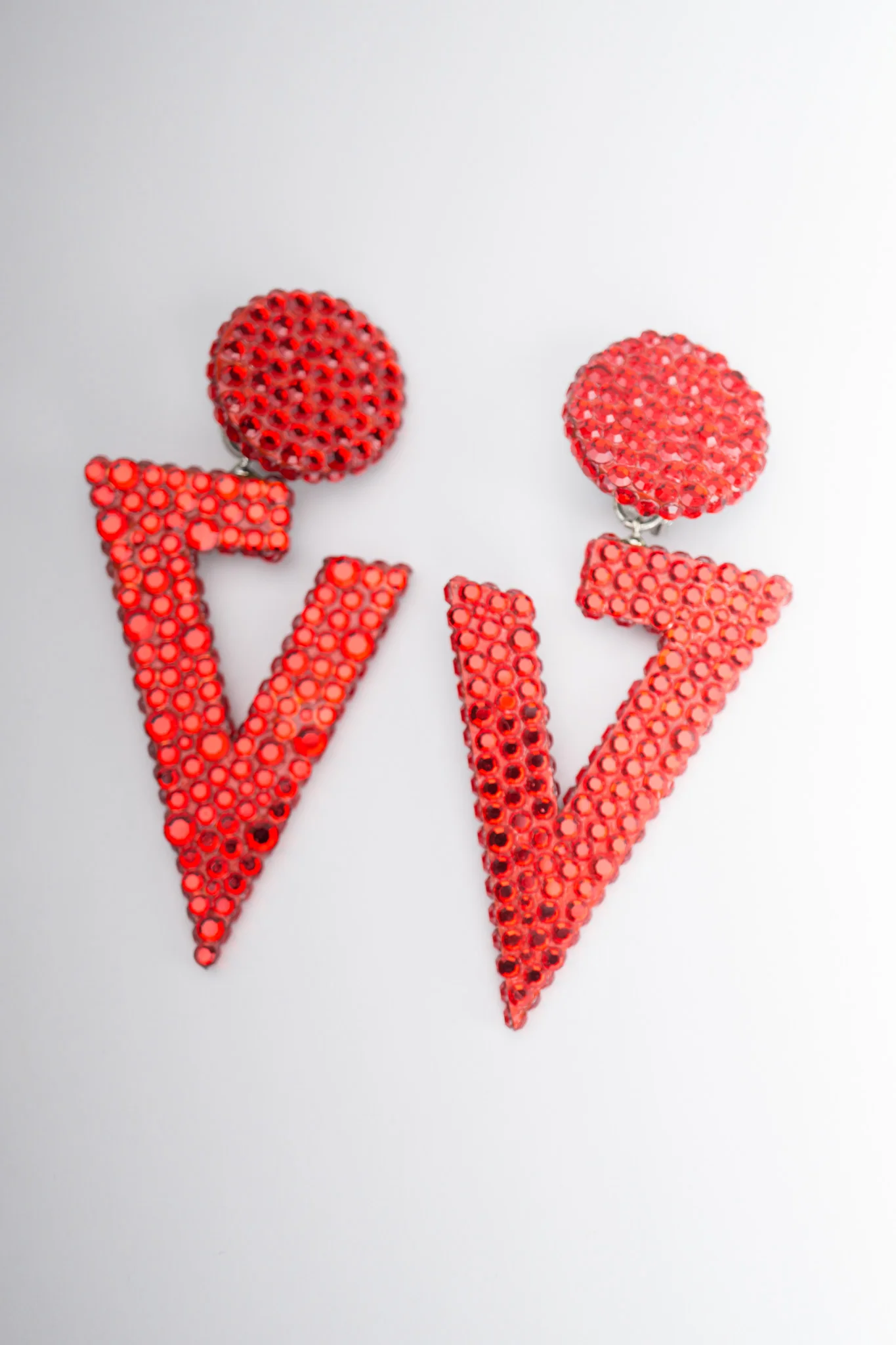 Crystal V Drop Earrings - Image 4