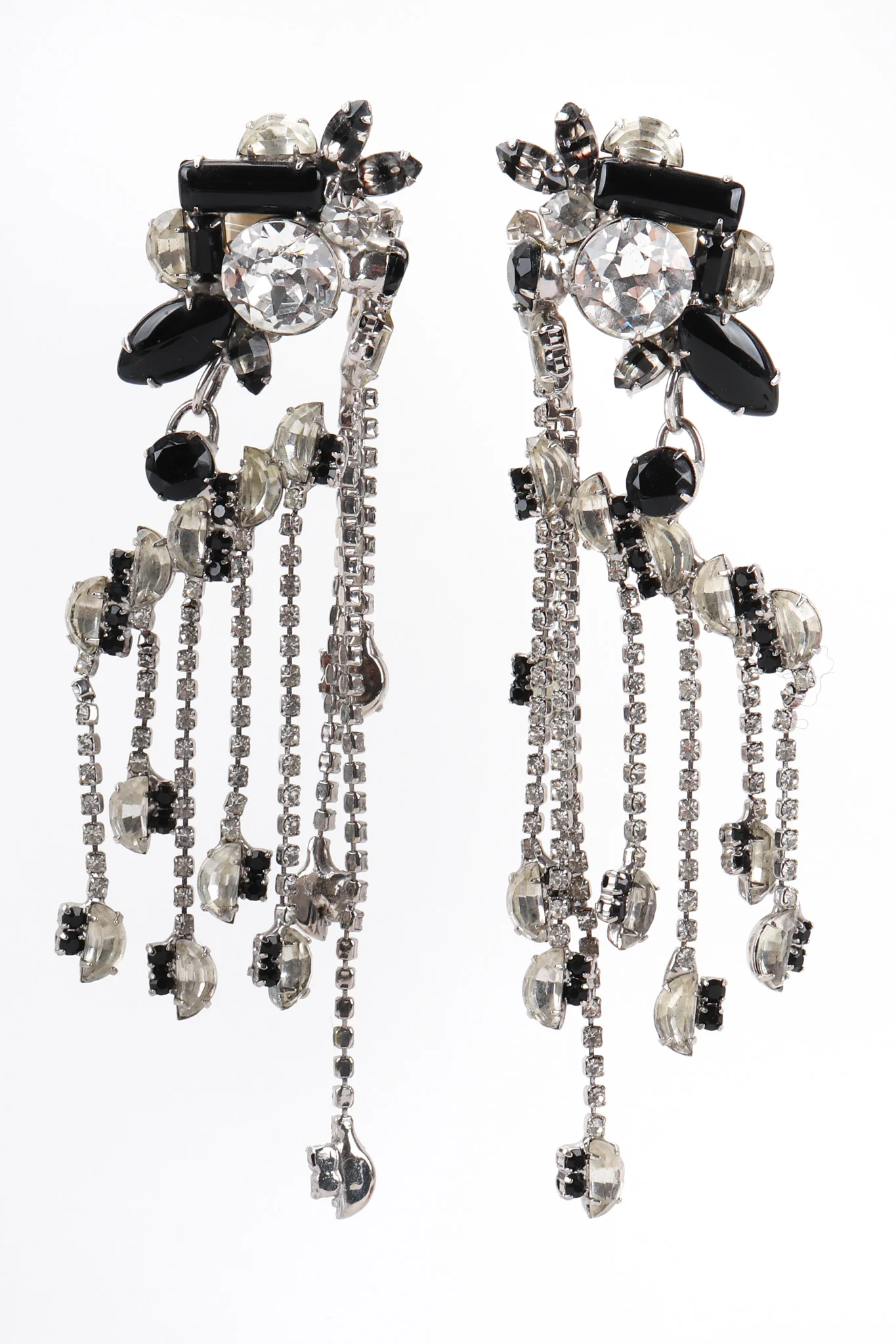 Crystal Waterfall Fringe Earrings - Image 2