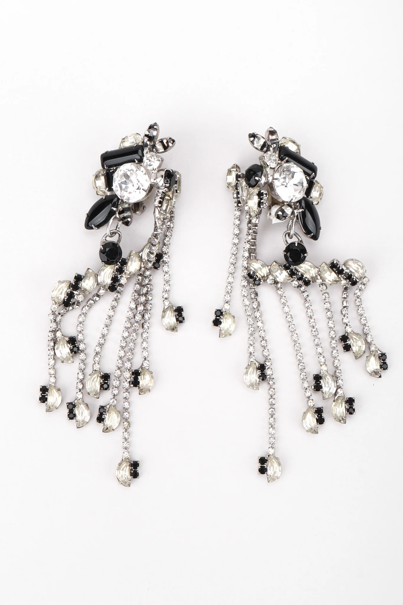 Crystal Waterfall Fringe Earrings - Image 3