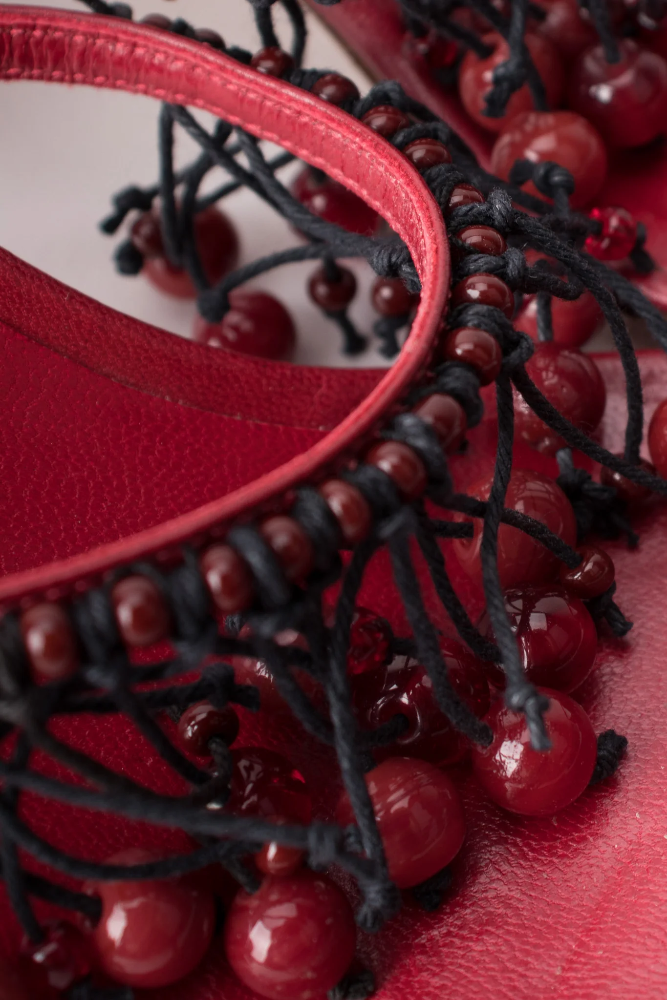 Currant Berry Fringed Mules - Image 3