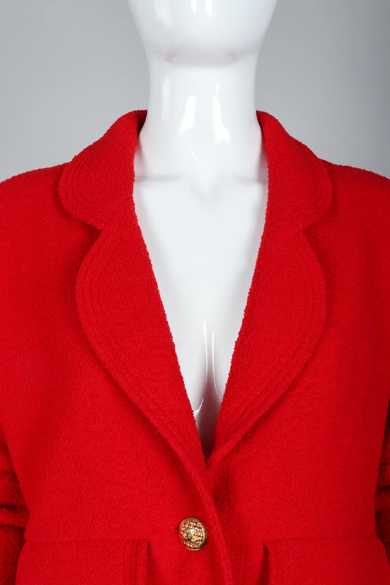 Curved Lapel Bouclé Jacket - Image 2